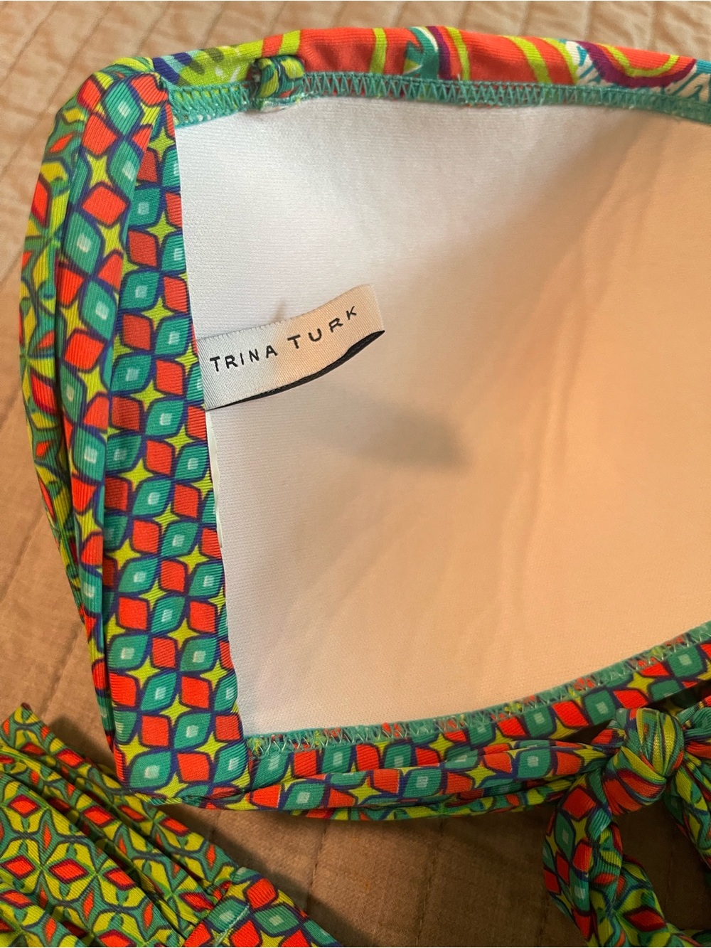 Trina Turk Zanzibar Vibrant Floral Print Bikini - Multi Green & Coral - Picture 5 of 6